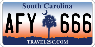 SC license plate AFY666
