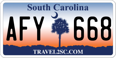 SC license plate AFY668