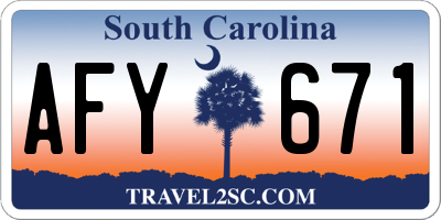 SC license plate AFY671
