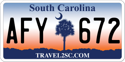 SC license plate AFY672