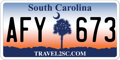 SC license plate AFY673
