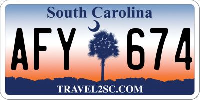 SC license plate AFY674