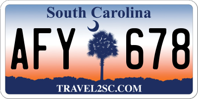 SC license plate AFY678