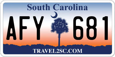 SC license plate AFY681