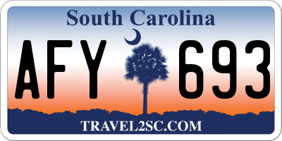 SC license plate AFY693