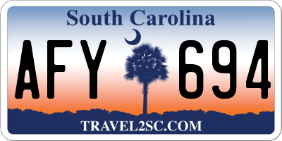 SC license plate AFY694