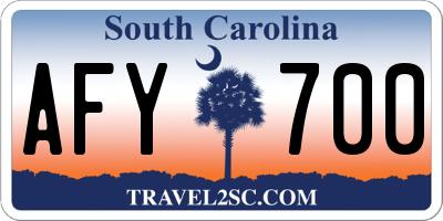 SC license plate AFY700