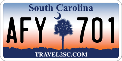SC license plate AFY701