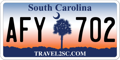SC license plate AFY702