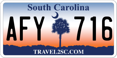 SC license plate AFY716