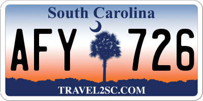 SC license plate AFY726