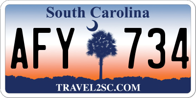SC license plate AFY734