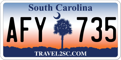 SC license plate AFY735