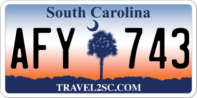 SC license plate AFY743