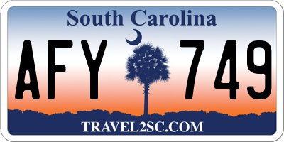 SC license plate AFY749