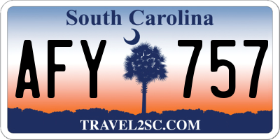 SC license plate AFY757