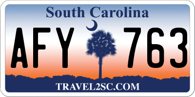 SC license plate AFY763