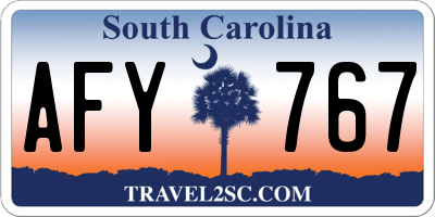 SC license plate AFY767