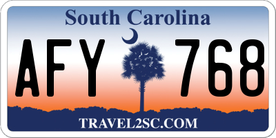 SC license plate AFY768