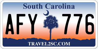 SC license plate AFY776