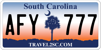 SC license plate AFY777