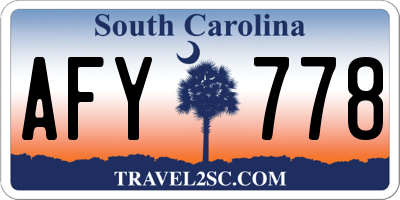 SC license plate AFY778