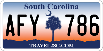 SC license plate AFY786
