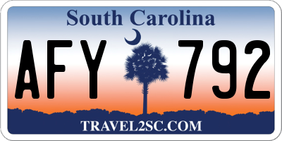 SC license plate AFY792