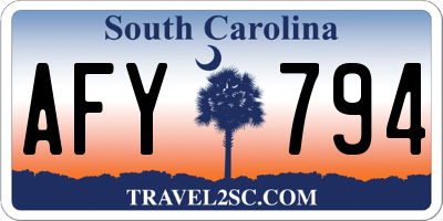 SC license plate AFY794