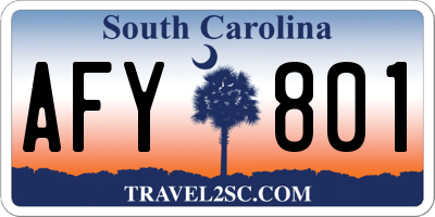 SC license plate AFY801