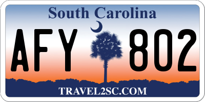 SC license plate AFY802