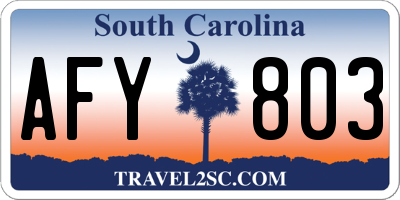 SC license plate AFY803