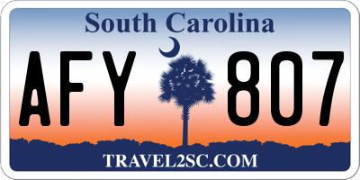 SC license plate AFY807