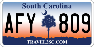 SC license plate AFY809