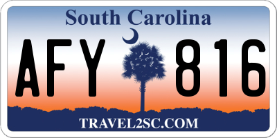 SC license plate AFY816