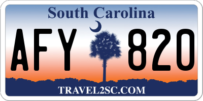 SC license plate AFY820