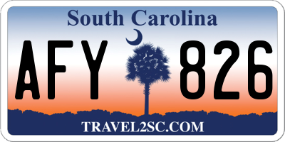 SC license plate AFY826