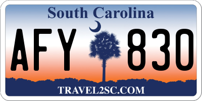 SC license plate AFY830