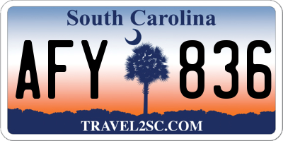 SC license plate AFY836