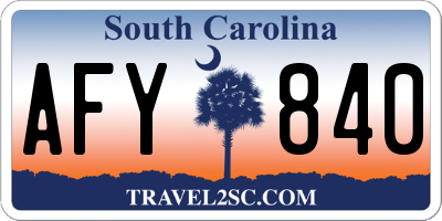 SC license plate AFY840