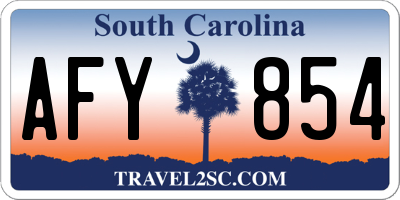 SC license plate AFY854