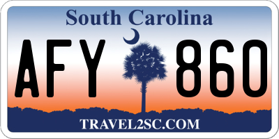 SC license plate AFY860