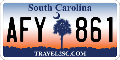 SC license plate AFY861