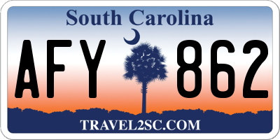 SC license plate AFY862