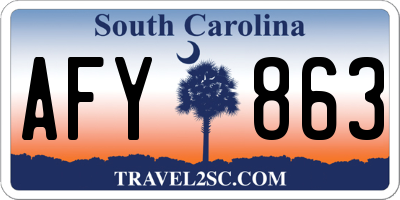 SC license plate AFY863