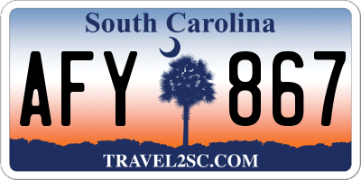 SC license plate AFY867