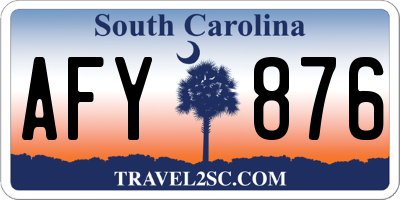 SC license plate AFY876