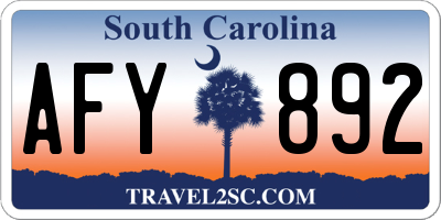 SC license plate AFY892