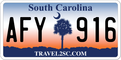 SC license plate AFY916