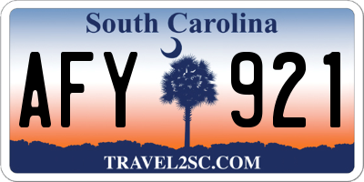 SC license plate AFY921